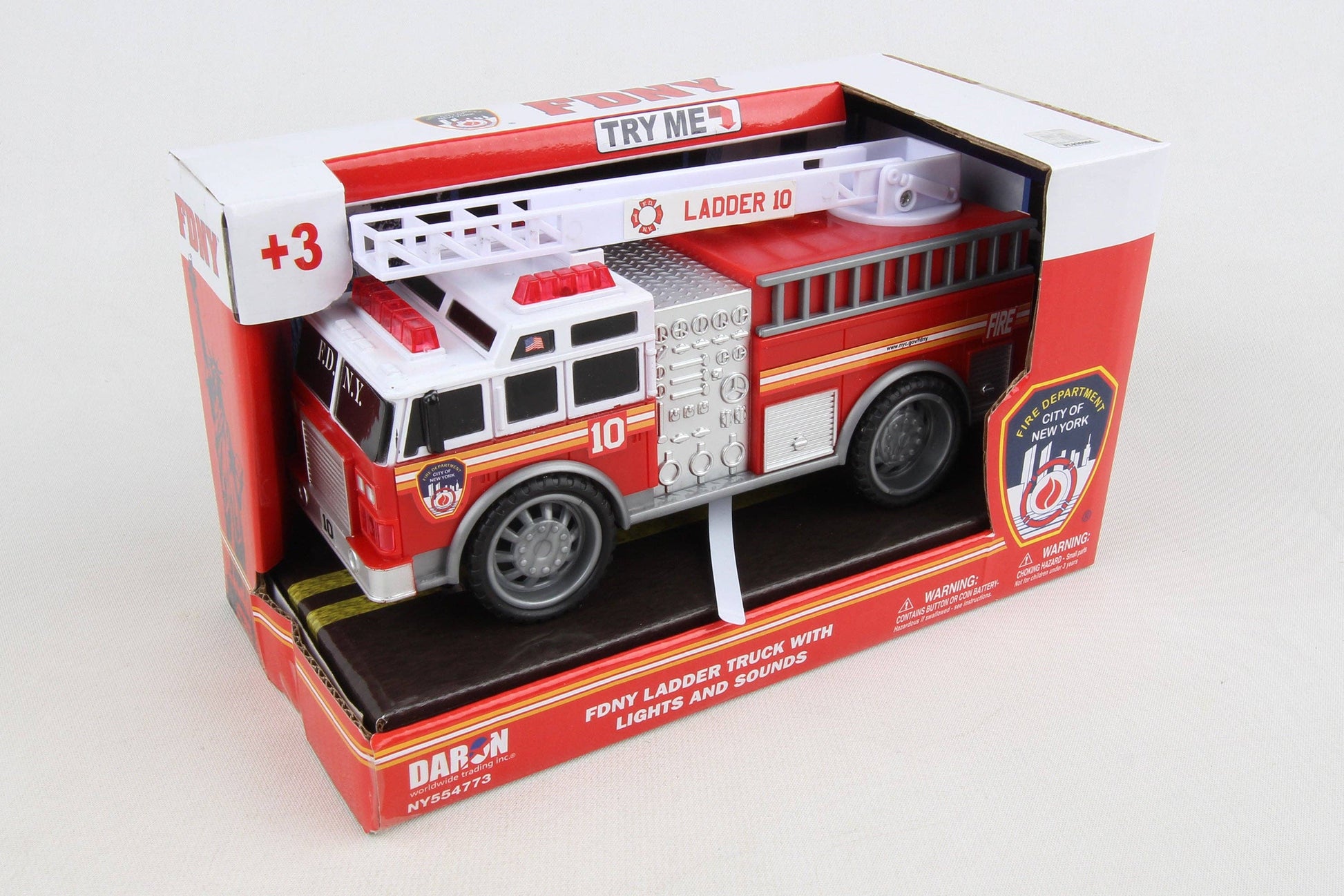 FDNY Fire Truck by Daron Toys with lights and sound; approximately 7 inches long