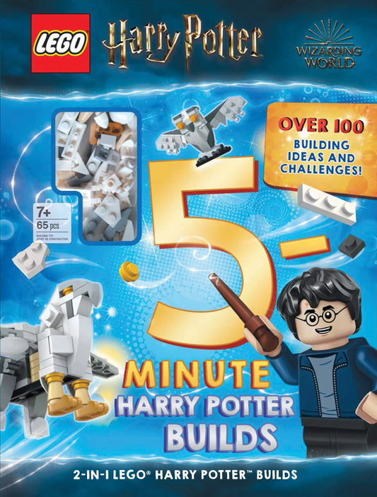 LEGO Harry Potter 5-Minute Builds book cover with included LEGO bricks and game cards