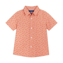 Load image into Gallery viewer, Andy &amp; Evan - Ss Rayon Bamboo Buttondown - Orange Dino
