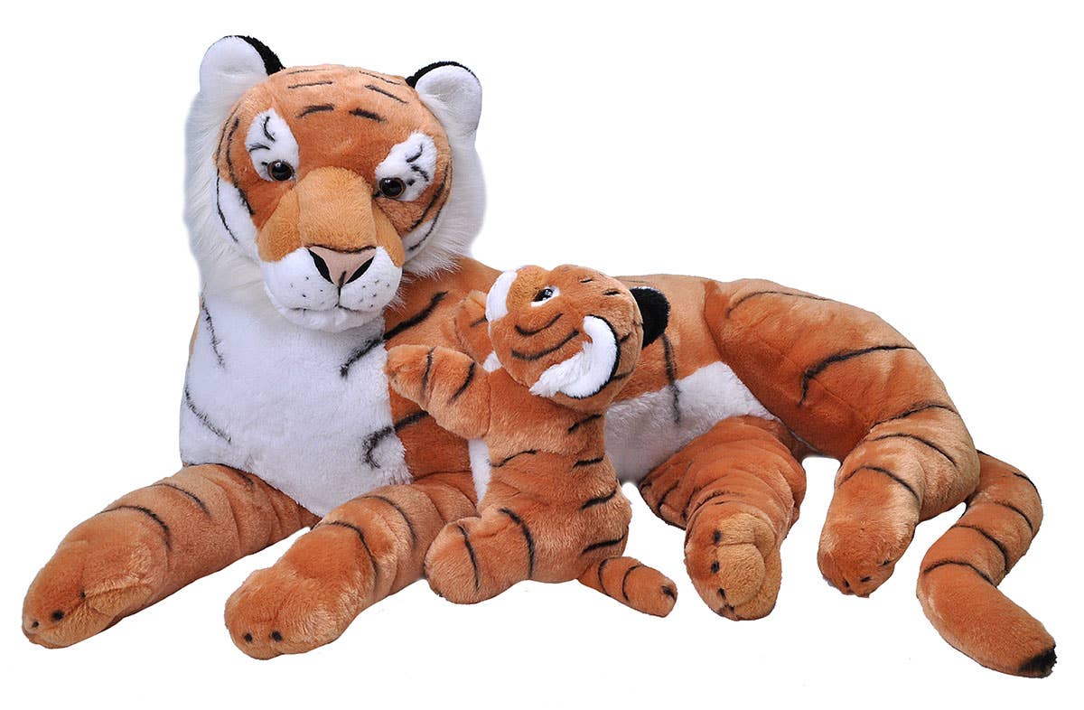 Mom Baby Jumbo Tiger Stuffed Animal, 30-inch plush by Wild Republic