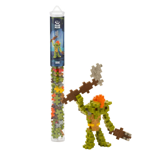 Plus-Plus Ogre Tube activity toy set with 70 colorful pieces and reusable travel tube.