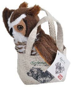 Great Horned Owl plush by Wild Republic, 10 inches, with detailed feather texture and distinctive ear tufts