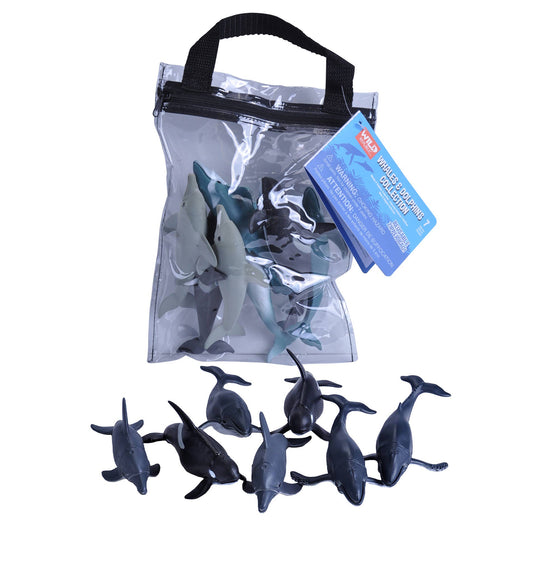 Wild Republic Polybag Zip Whale Dolphin toy figures set for ocean-themed play
