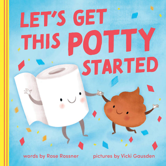 Let's Get This Potty Started board book by Sourcebooks, featuring colorful animal characters and rhyming text