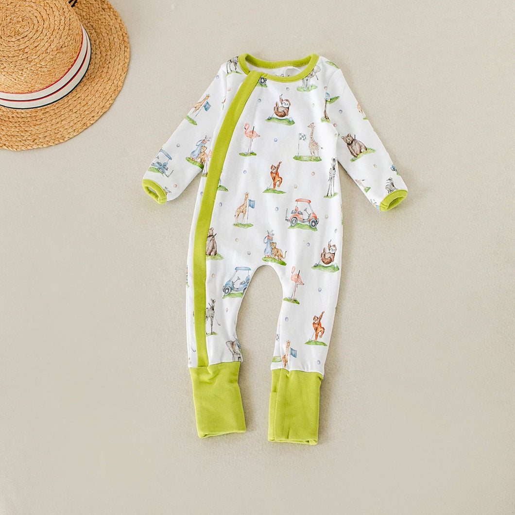 Nola Tawk - Putting Pals Organic Cotton Pajama Set: 3 Months - 2-Way Zip
