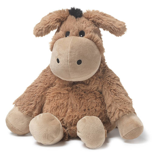 Soft gray donkey plush with Warmies lavender-scented fill, 13 inches