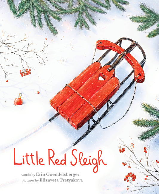 Little Red Sleigh hardcover picture book cover by Sourcebooks, Christmas holiday story