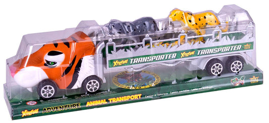 Wild Republic Transport Tiger toy with two leopard figures, approximately 4 inches tall