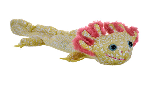 Huggers Glow-in-the-Dark Axolotl 8-inch plush toy by Wild Republic with snap band closure