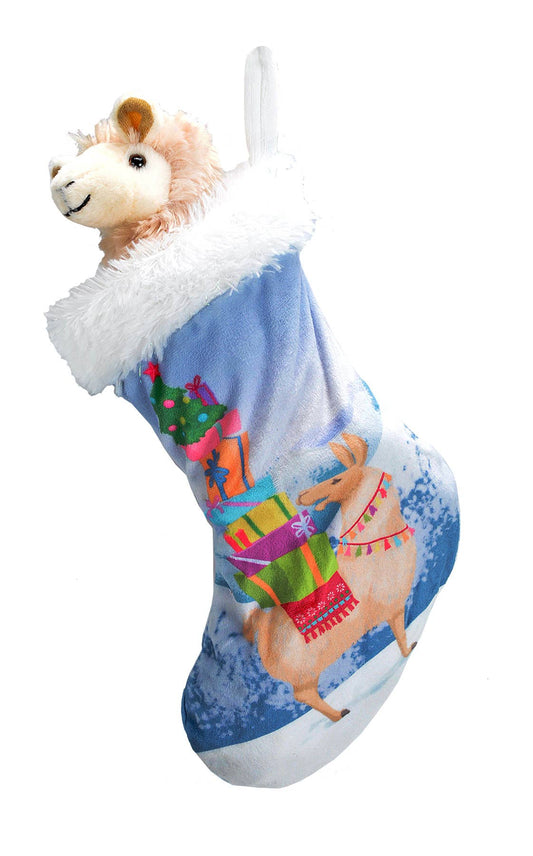Wild Republic CK-Mini Llama 8-inch plush stocking in soft neutral tones