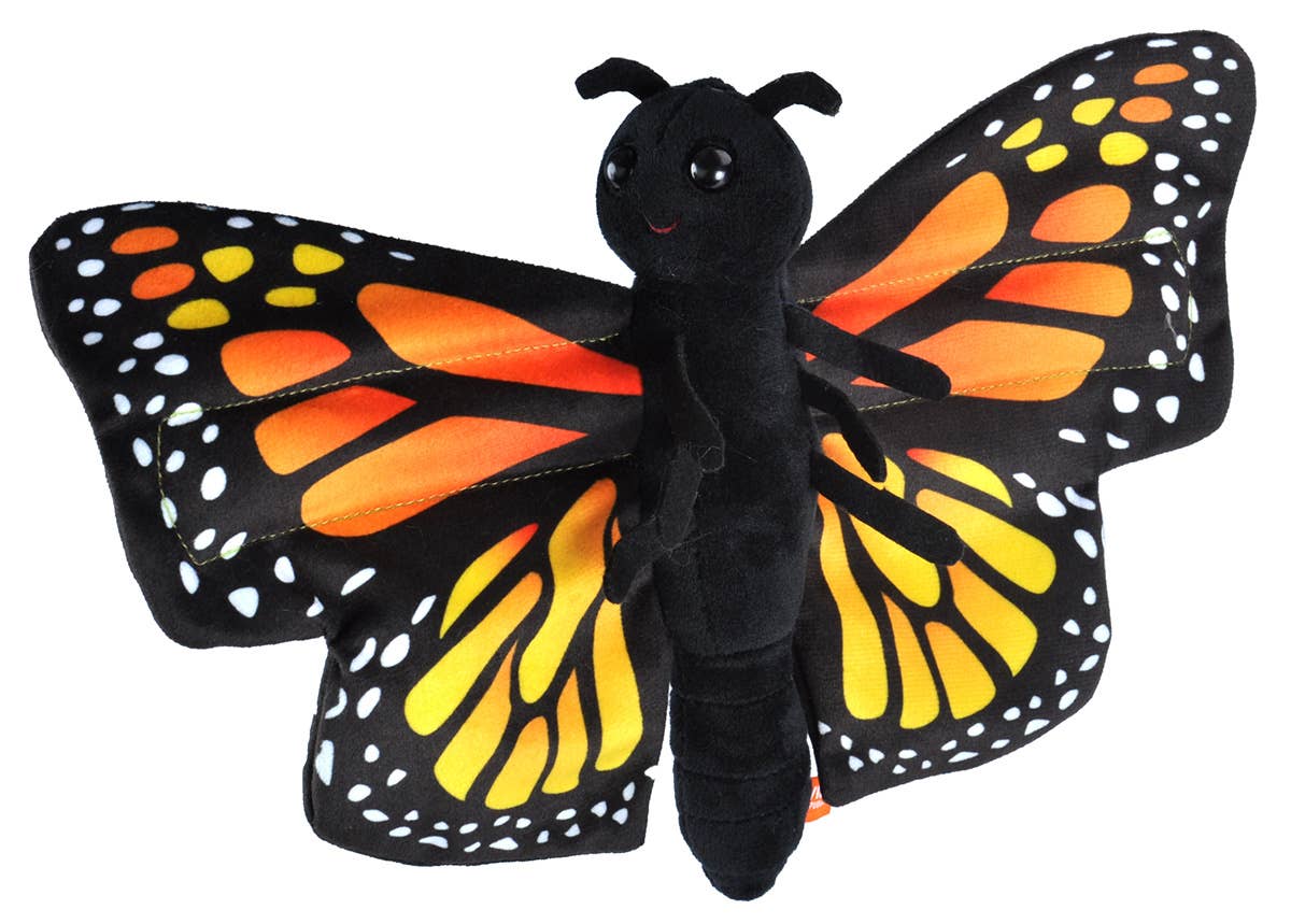 Huggers Monarch Butterfly stuffed animal, 8 inches, by Wild Republic