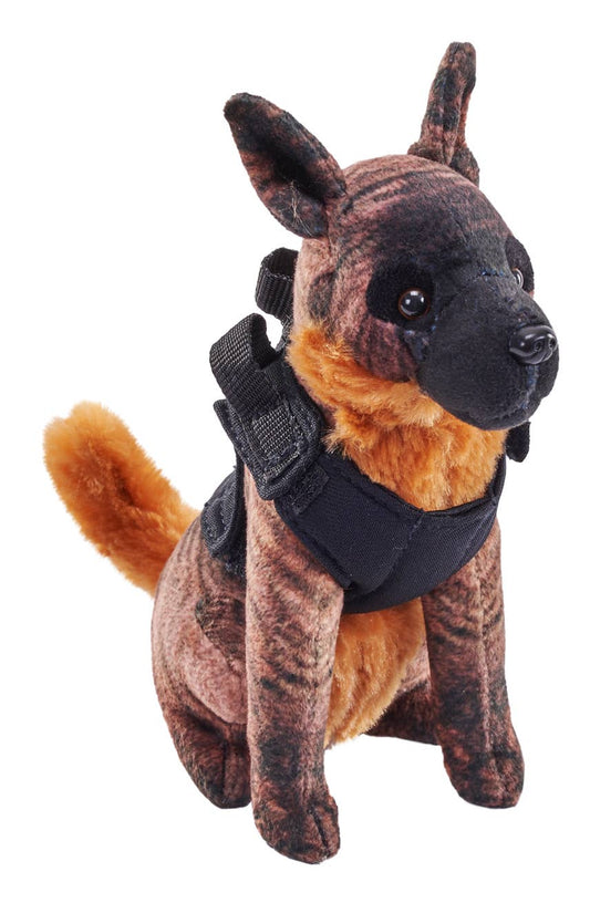 Rescue Malinois plush toy with realistic printed details and sound chip, by Wild Republic