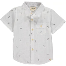 Load image into Gallery viewer, White Anchor Print Short Sleeved Shirt
