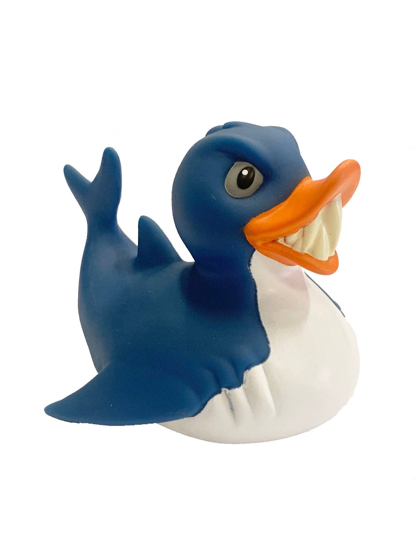 Rubber Duck Shark 4-inch bath toy by Wild Republic, yellow with shark details