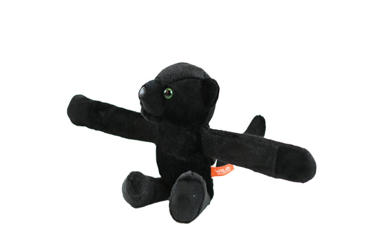Huggers Black Panther Stuffed Animal, 8-inch plush with triple-protected snap band