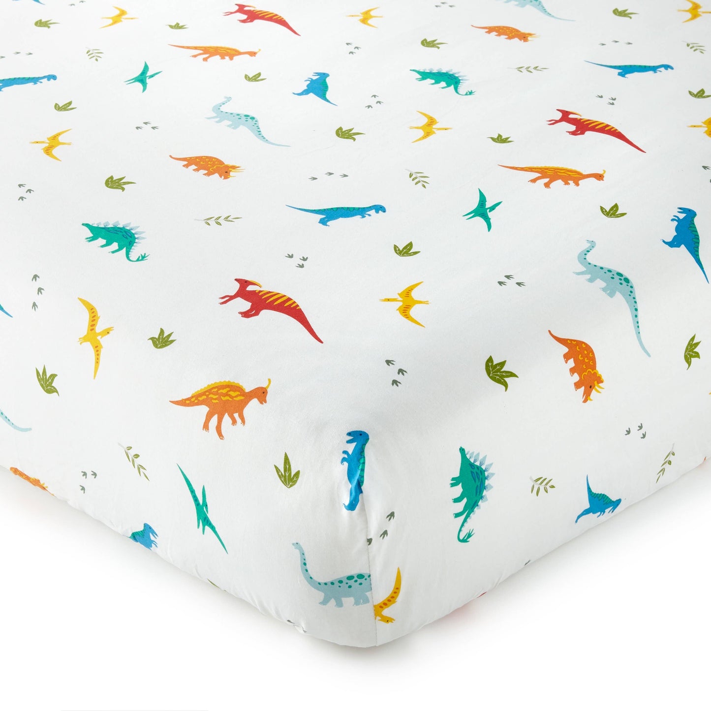 Wildkin Jurassic Dinosaurs fitted crib sheet in blue cotton
