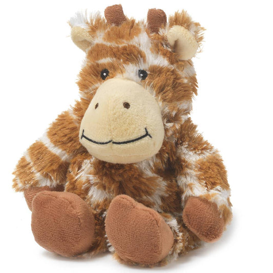 Giraffe Junior Warmies plush animal, 9-inch, lavender-scented for microwave heating