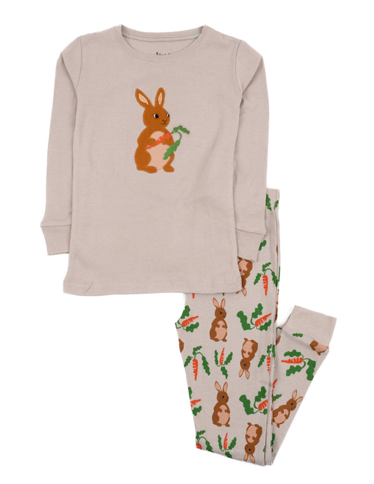 Kids Two Piece Cotton Pajamas Bunnies: BUNNY RABBIT