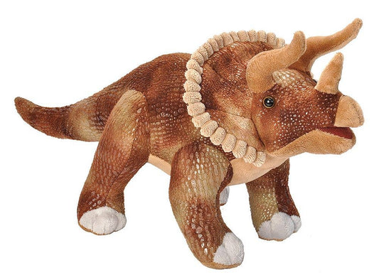 Dinosauria II Triceratops 17-inch stuffed animal by Wild Republic—realistic plush design