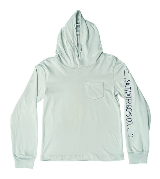 Hoodie Graphic Long Sleeve Pocket Tee - Mint
