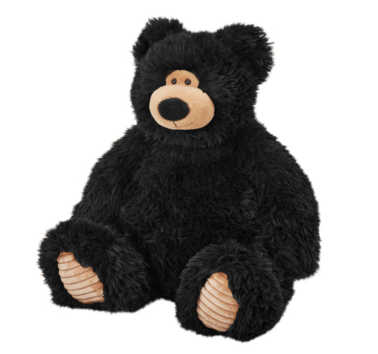 Snuggleluvs Black Bear 15-inch weighted stuffed animal with soft fur