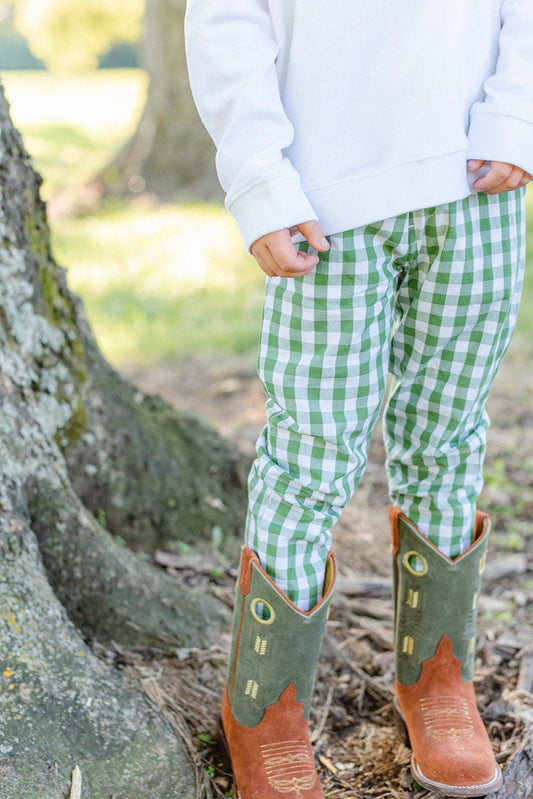 BENNETT PANT - GREEN GINGHAM