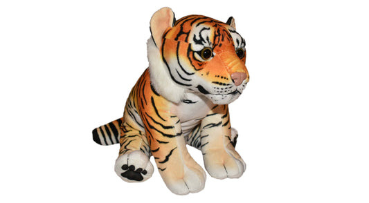 Living-CK Tiger 12-inch plush by Wild Republic with sublimation-printed stripes