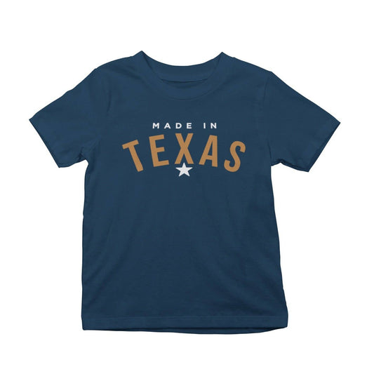 Made in Texas Youth T-shirt in premium cotton, unisex cut, designed by Nikki Riojas