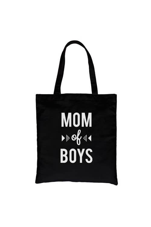 Mom Of Boys canvas bag by 365 In Love in natural 12 oz heavy canvas with extended handles