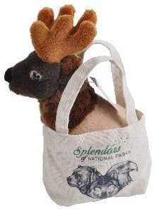 Splendors-Bag Elk 10-inch stuffed animal by Wild Republic, cream and brown tones