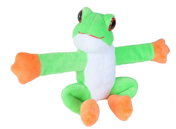 Huggers Red Eyed Tree Frog 8-inch stuffed animal by Wild Republic, vibrant plush with detailed features