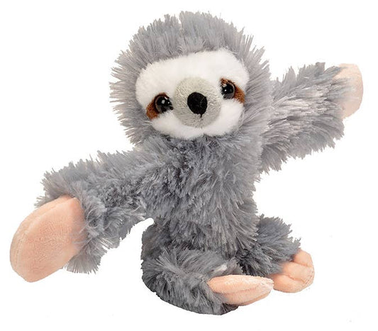 Huggers Sloth by Wild Republic, 8-inch soft plush wraparound stuffed animal in neutral tones