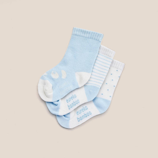 Baby Organic Bamboo Socks Light Blue (3pairs)