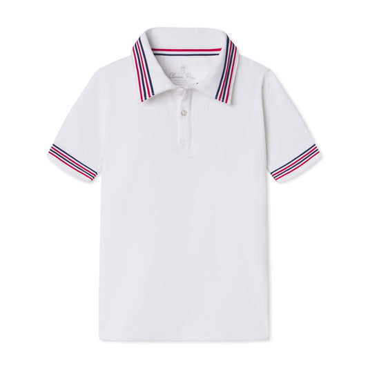 Classic Prep Terence Tennis Performance Americana Polo, Bright White
