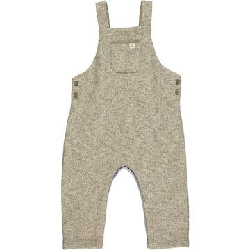 Beige speck 100% jersey knit overalls by Me & Henry, flat lay