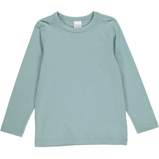 Fred's World Alfa long-sleeved t-shirt in Lake, organic cotton with snap neck closure