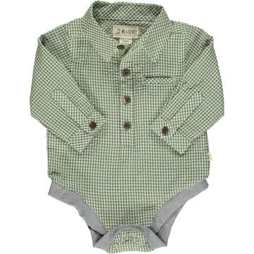 Me & Henry Jasper Green and White Grid
