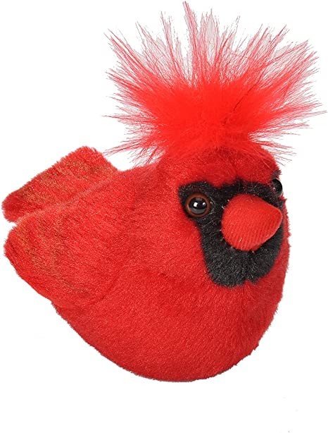 Lifelike Northern Cardinal plush toy from Wild Republic Audubon Collection with authentic sound activation