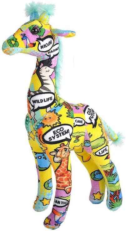 Wild Republic Message from the Planet Stuffed Giraffe, 12 inches, with printed messages