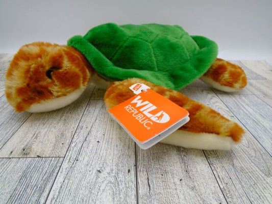 Wild Republic Mini Sea Turtle plush, crafted from recycled water bottles