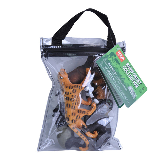 Wild Republic Rainforest Zippered Polybag containing ten detailed insect figures and storage bag