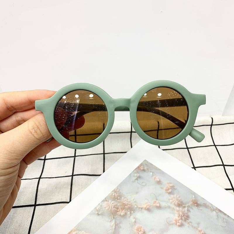 Round Sunglasses for Children UV400 Protection -Green