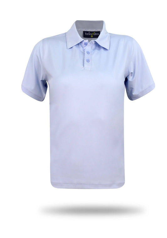 Turtle Tees boys' performance polo shirt in polyester spandex blend with SPF protection