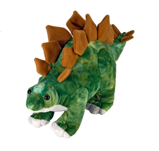 Dinosauria Stegosaurus 15-inch stuffed animal by Wild Republic with detailed plating and proportioned limbs