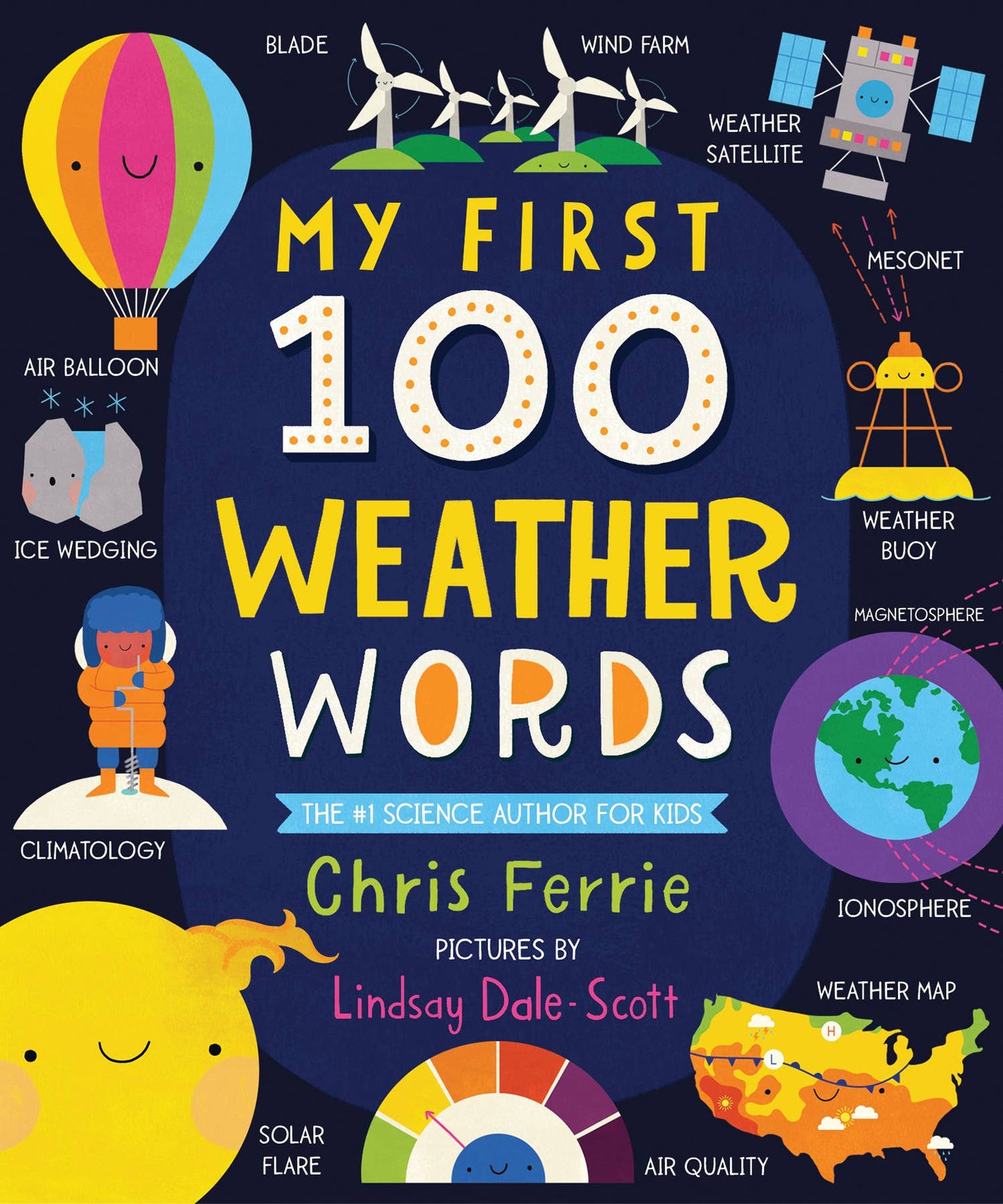My First 100 Weather Words padded board book by Sourcebooks with colorful weather illustrations
