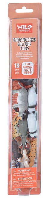 Wild Republic Nature Tube Endangered Animals set with crafted animal figures for educational play