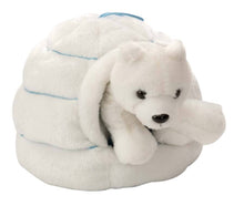 Load image into Gallery viewer, Plush Igloo Polar Bear Stuffed Animal 8&quot;

