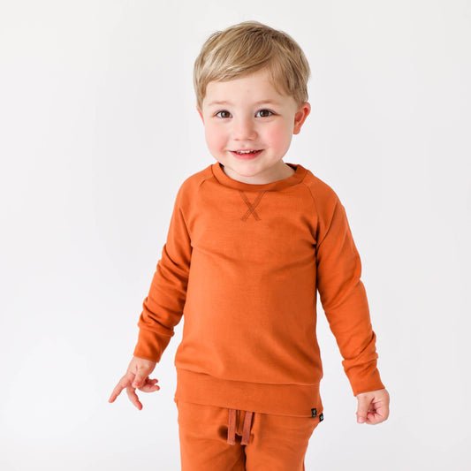 L&T - Unisex Crew Neck Raglan Sweatshirt - Terracotta