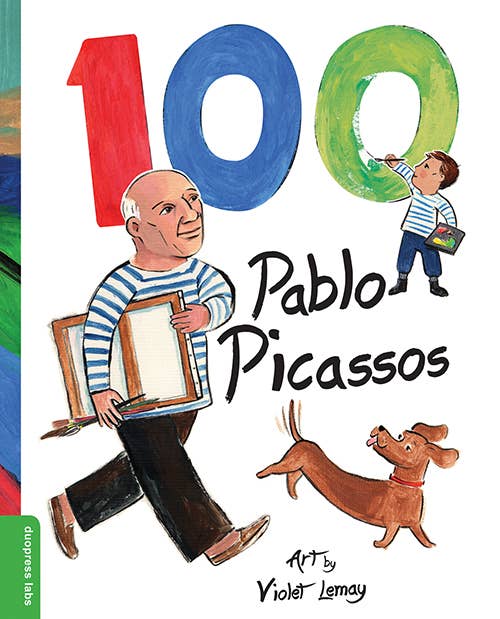 100 Pablo Picassos children's book by Sourcebooks featuring vibrant illustrations of the artist's life and work