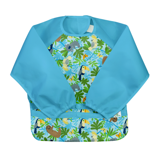 Sloth Jumgle Snap & Go Easy Wear Long Sleeve Bib - 2 sizes